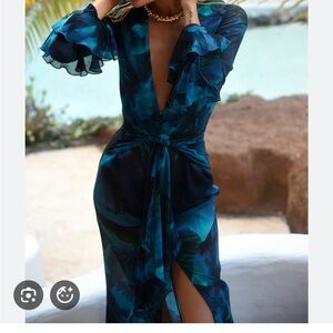 Rat & Boa Blue and Green Maxi Dress